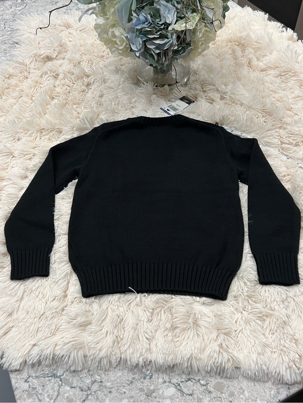 🎉Host Pick 2x🎉Polo Ralph Lauren Boys Black Polo Bear Sweater - Size S (8) - Picture 4 of 12